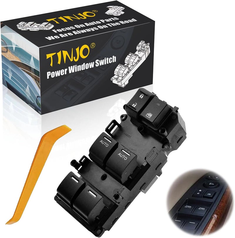 TINJO Front Left Driver Side Master Window Switch Compatible with Honda Accord Sedan EX-L 2013 2014 2015 2016 2017, Replace OE 35750T2AA01,35750-T2A-A01 | Fit for Driver Side Double Auto Switch Button - Image 1
